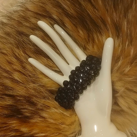 unknown Jewelry - Black Glass beaded Bracelet